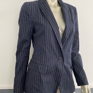 Zara Basic Blazer/Coat/Jacket Striped Blouse Sz Large Women’s
